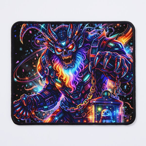 Item preview, Neon Krampus 2088 | Cyberpunk Christmas Villain RGB Glow Art designed and sold by SoulenCify.