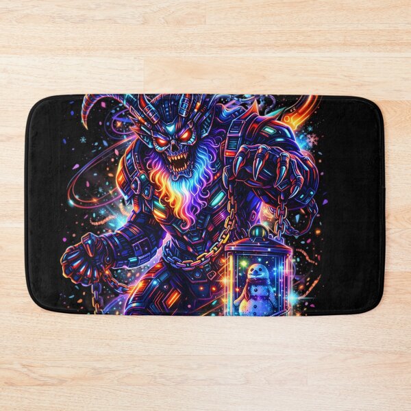 Item preview, Neon Krampus 2088 | Cyberpunk Christmas Villain RGB Glow Art designed and sold by SoulenCify.