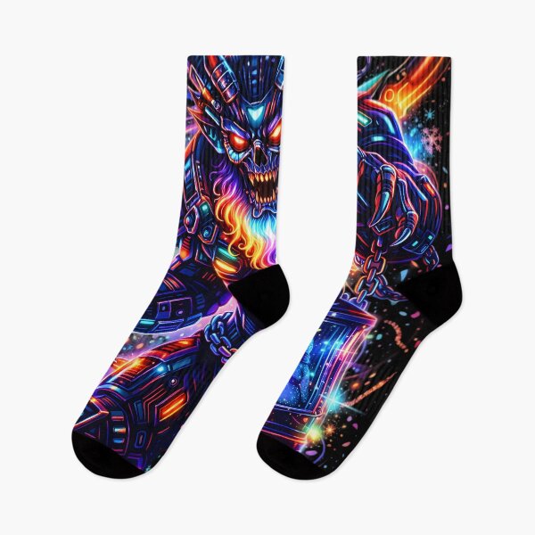 Item preview, Neon Krampus 2088 | Cyberpunk Christmas Villain RGB Glow Art designed and sold by SoulenCify.