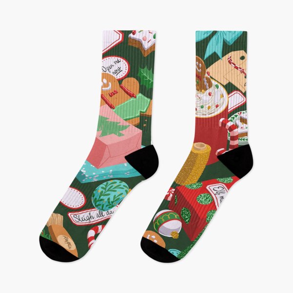 Item preview, Vintage Christmas Gift Wrapping – Cozy Isometric Holiday Pattern Dark Green designed and sold by vaner-vaner.