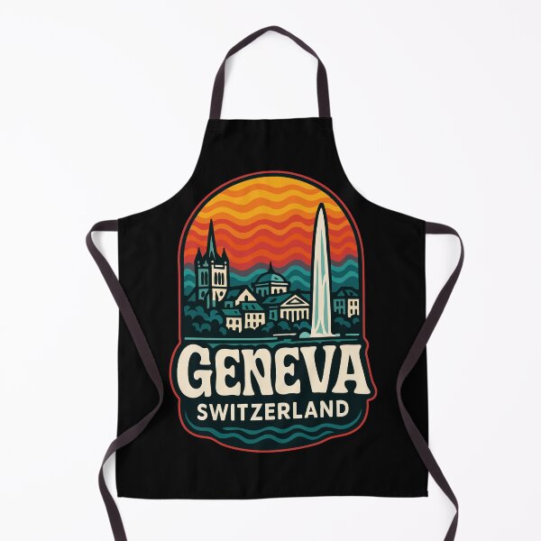 Item preview, Geneva Switzerland Retro Trippy Art Travel designed and sold by TomFrontierArt.