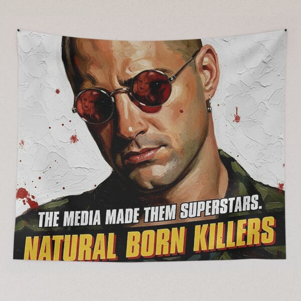 Item preview, Red Sunglasses Outlaw Portrait | Gritty Cult Cinema Painting | Impasto Texture Anti-Hero Poster designed and sold by Art's Diner.