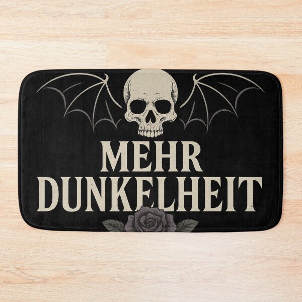 Artikelvorschau, New Wave – Mehr Dunkelheit | Gothic Cartoon Totenkopf mit Flügeln & Rose entworfen und verkauft von RebellDancer.