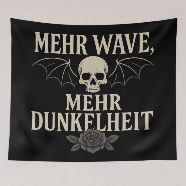 Item preview, New Wave – More Darkness | Gothic Cartoon Skull with Wings & Rose designed and sold by RebellDancer.