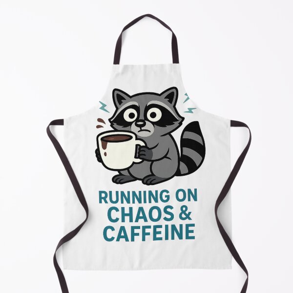 Item preview, Running on Chaos and Caffeine Raccoon designed and sold by the-dovlat.