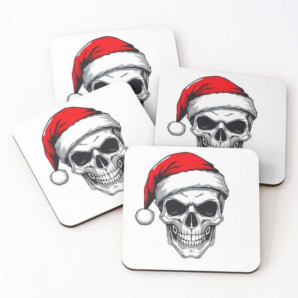Item preview, Santa Skull – Dark Gothic Christmas Skull with Santa Hat designed and sold by Kavya Art.