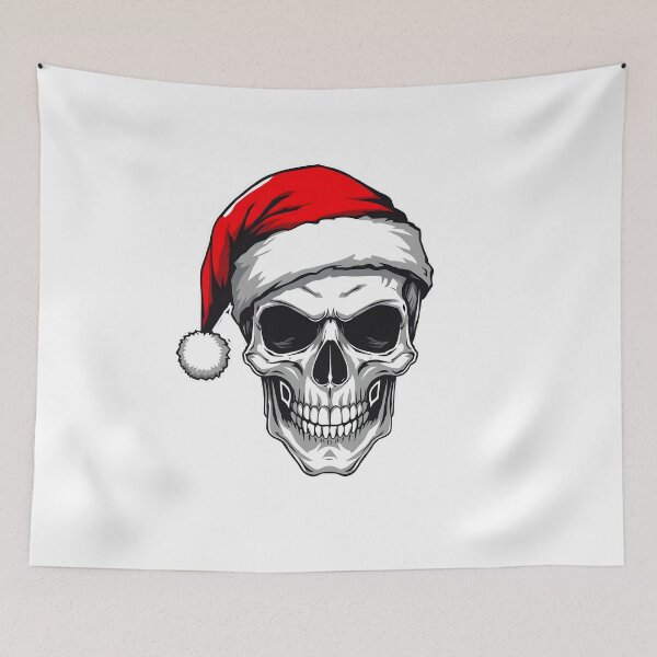 Item preview, Santa Skull – Dark Gothic Christmas Skull with Santa Hat designed and sold by Kavya Art.