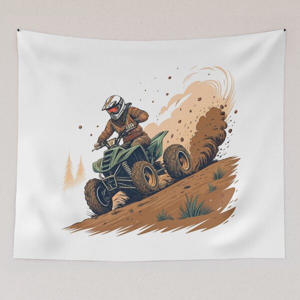 Item preview, Quad Bike Action Art – Off-Road ATV Rider Adventure Illustration designed and sold by VividOrganica.