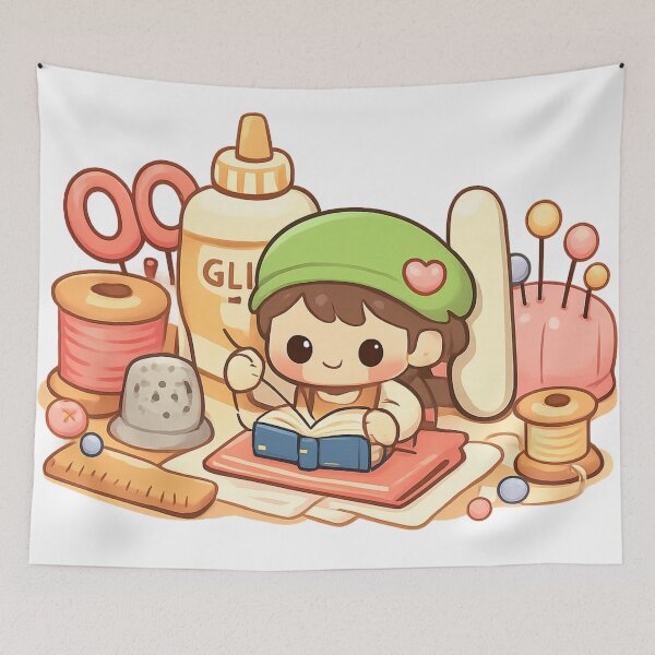Item preview, Cozy Kawaii Bookbinding Scene designed and sold by Iail Ioa.