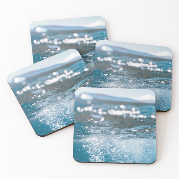 Item preview, Sunlit Ocean Splash – Calm Blue Water Texture with Bubbles and Light Reflections designed and sold by Tropical Blood.