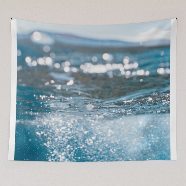 Item preview, Sunlit Ocean Splash – Calm Blue Water Texture with Bubbles and Light Reflections designed and sold by Tropical Blood.