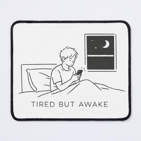 Item preview, Tired But Awake Night Insomnia Illustration designed and sold by Design-Store14.