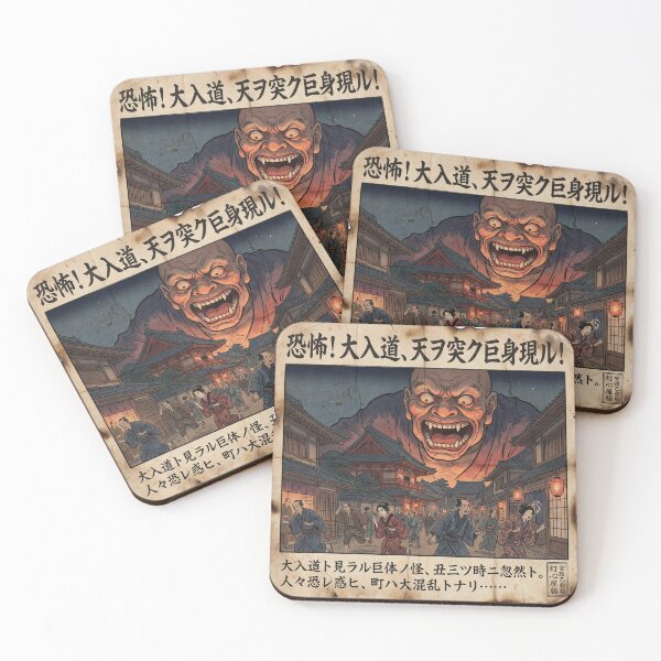 Item preview, Giant Yokai Appears! Edo Panic Kawaraban | Vintage Japanese Newspaper Monster Art designed and sold by Mori-no-Akari.