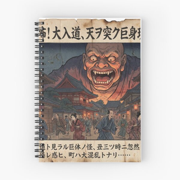 Item preview, Giant Yokai Appears! Edo Panic Kawaraban | Vintage Japanese Newspaper Monster Art designed and sold by Mori-no-Akari.