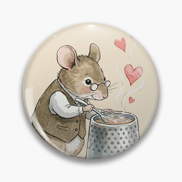 Item preview, Nostalgic Cottagecore: Thimble-Cup Mouse Brewer designed and sold by bapupa.