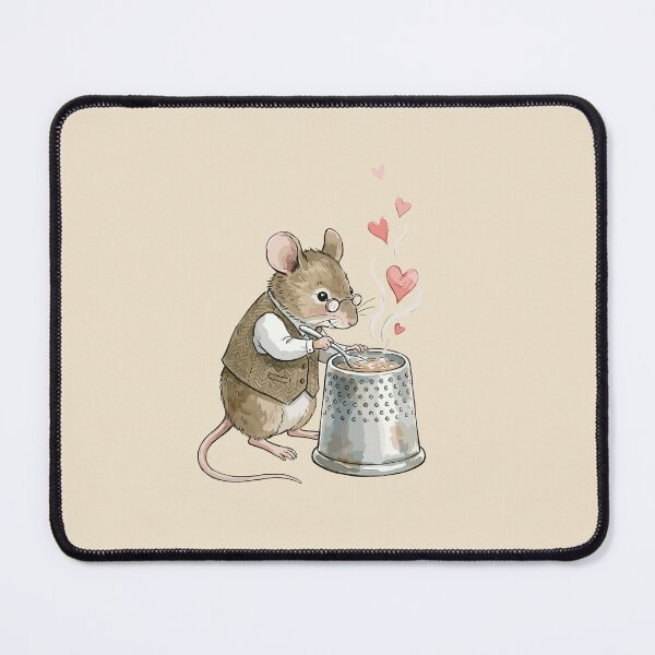 Item preview, Nostalgic Cottagecore: Thimble-Cup Mouse Brewer designed and sold by bapupa.