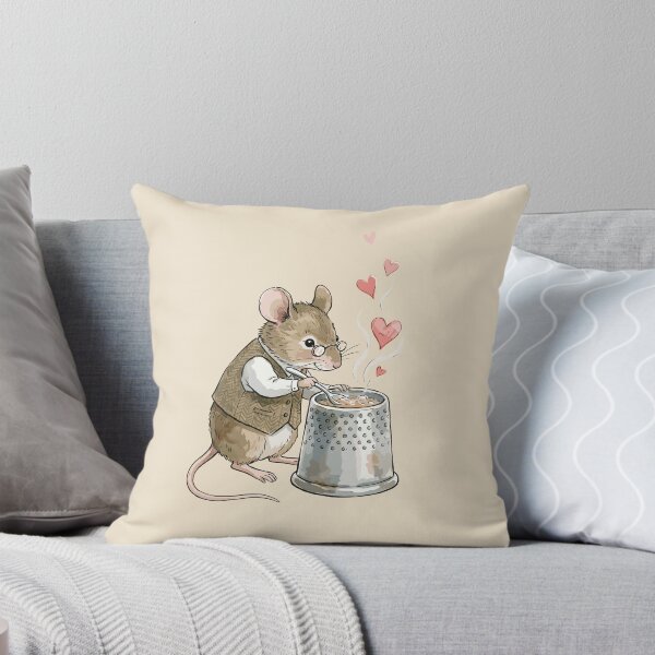Item preview, Nostalgic Cottagecore: Thimble-Cup Mouse Brewer designed and sold by bapupa.
