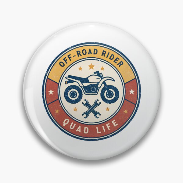 Item preview, Vintage Quad Bike Badge – Off-Road Rider “Quad Life” Retro  Logo designed and sold by VividOrganica.