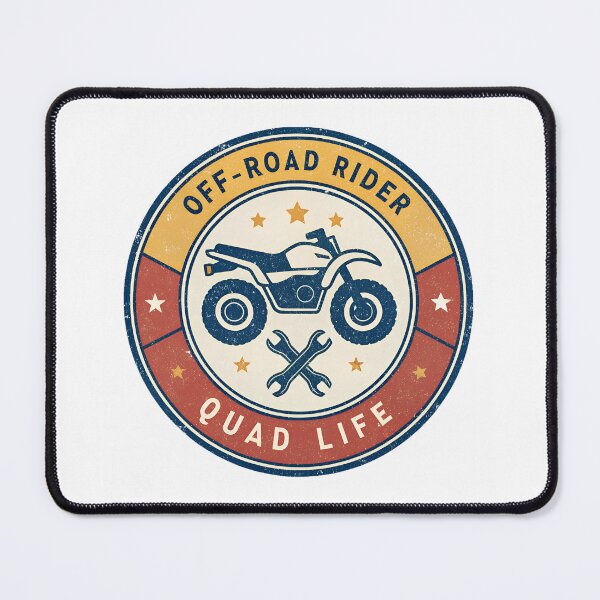 Item preview, Vintage Quad Bike Badge – Off-Road Rider “Quad Life” Retro  Logo designed and sold by VividOrganica.
