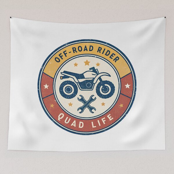 Item preview, Vintage Quad Bike Badge – Off-Road Rider “Quad Life” Retro  Logo designed and sold by VividOrganica.