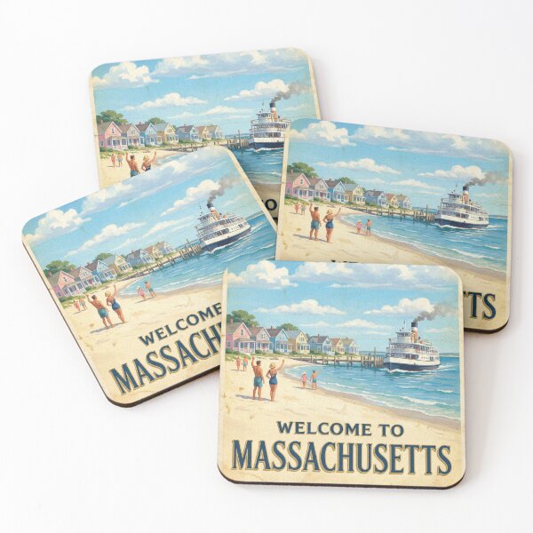Item preview, Vintage Martha’s Vineyard Travel Poster Massachusetts Coastal Wall Art designed and sold by Cozy-Old-Pub.