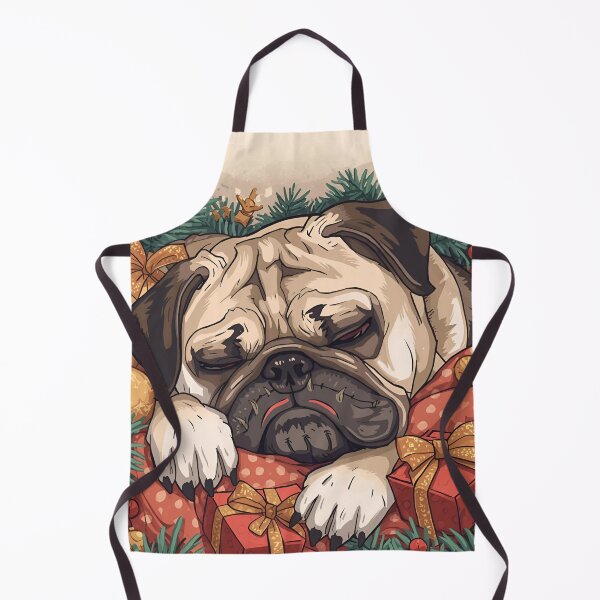 Item preview, Grumpy Christmas Pug - Sleepy Holiday Burnout Vector Art designed and sold by The Grumpy Pet Club.