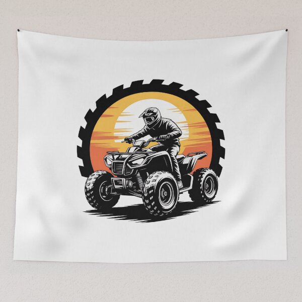Item preview, ATV Sunset Silhouette – Quad Bike Rider Adventure Graphic Sticker designed and sold by VividOrganica.