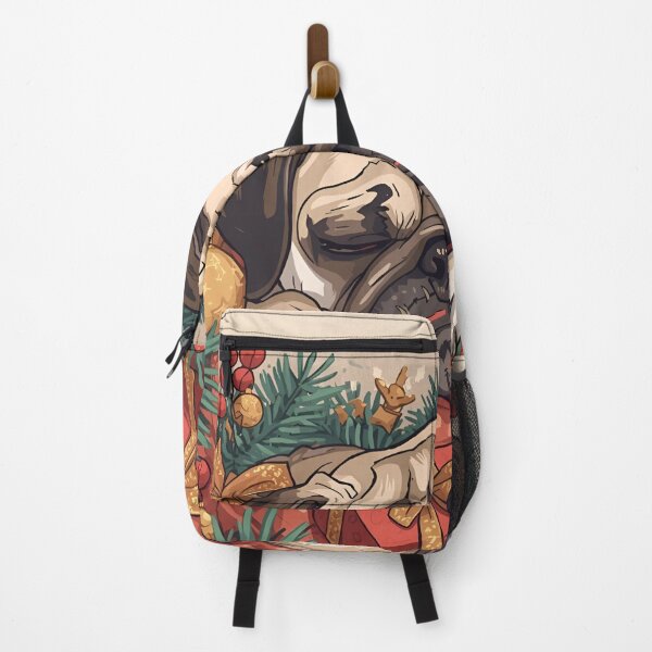 Item preview, Grumpy Christmas Pug - Sleepy Holiday Burnout Vector Art designed and sold by The Grumpy Pet Club.