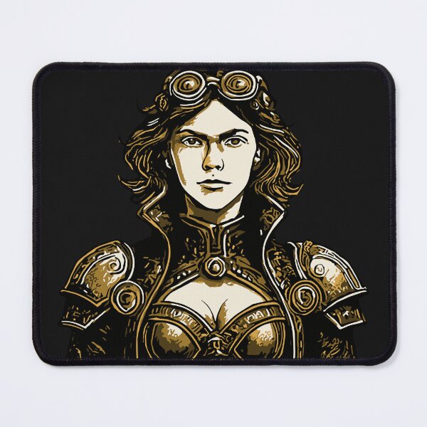 Item preview, Steampunk Warrior Woman Fantasy Art designed and sold by SeoulInkSoul.