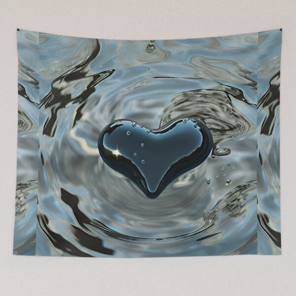 Item preview, Shiny Black Heart In Water designed and sold by Demetria Matthews.