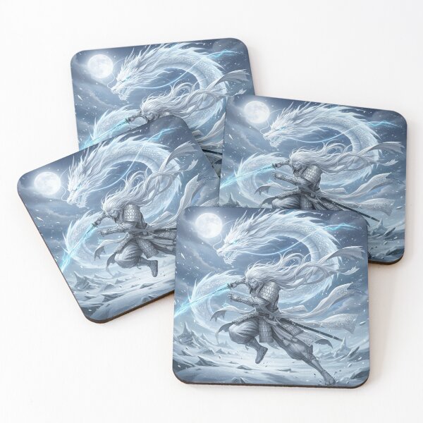 Item preview, Uesugi Kenshin – Ice Dragon War God | Japanese Samurai Mythology Fantasy Art designed and sold by Mori-no-Akari.