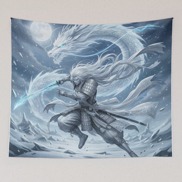Item preview, Uesugi Kenshin – Ice Dragon War God | Japanese Samurai Mythology Fantasy Art designed and sold by Mori-no-Akari.