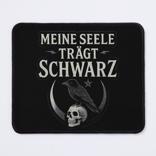 Item preview, My Soul Wears Black | Gothic Cartoon Raven on Skull designed and sold by RebellDancer.
