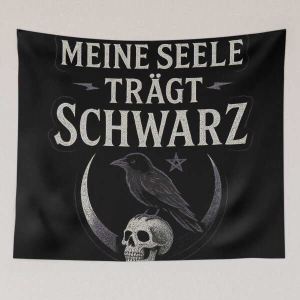 Item preview, My Soul Wears Black | Gothic Cartoon Raven on Skull designed and sold by RebellDancer.