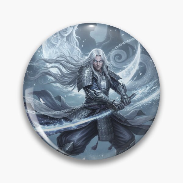 Item preview, Ishida Mitsunari – Moonlit Spirit Blade | Japanese Samurai Fantasy Art designed and sold by Mori-no-Akari.