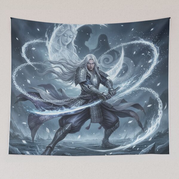 Item preview, Ishida Mitsunari – Moonlit Spirit Blade | Japanese Samurai Fantasy Art designed and sold by Mori-no-Akari.