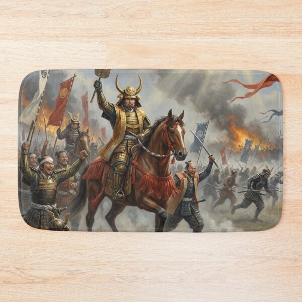 Item preview, Tokugawa Ieyasu – Samurai Victory Cry | Sengoku Battle Triumph Art designed and sold by Mori-no-Akari.