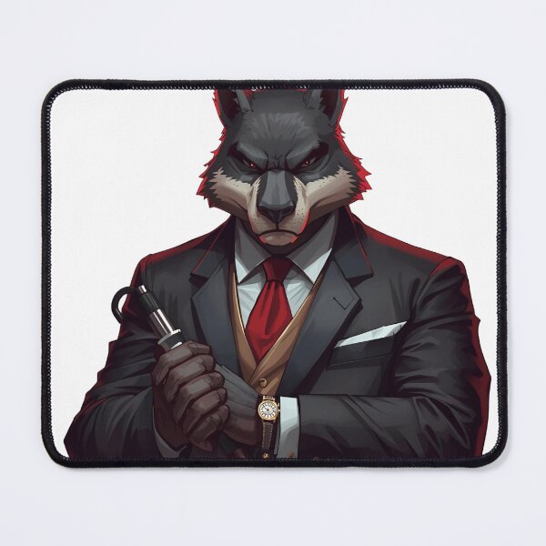 Item preview, The Gentleman Boss Wolf - The Grumpy Pet Club Executive Vector designed and sold by The Grumpy Pet Club.