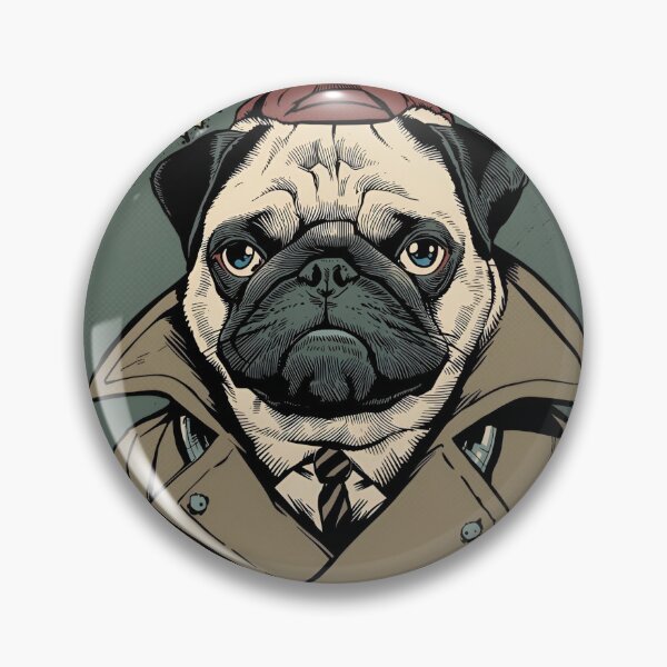 Item preview, Grumpy Detective Pug Nope - The Grumpy Pet Club Comic Pop Art designed and sold by The Grumpy Pet Club.