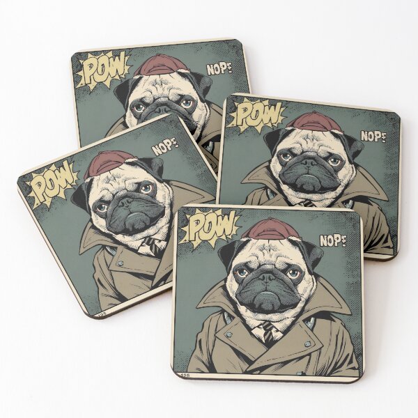 Item preview, Grumpy Detective Pug Nope - The Grumpy Pet Club Comic Pop Art designed and sold by The Grumpy Pet Club.