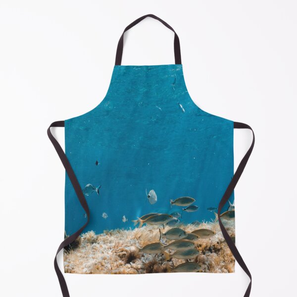 Item preview, Mediterranean Fish School Underwater – Blue Ocean Seabed Photography designed and sold by Tropical Blood.