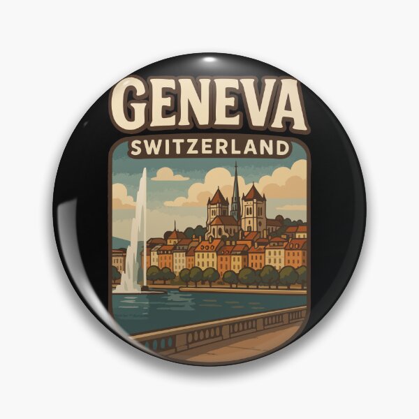 Item preview, Geneva Switzerland Retro Vintage Travel designed and sold by TomFrontierArt.