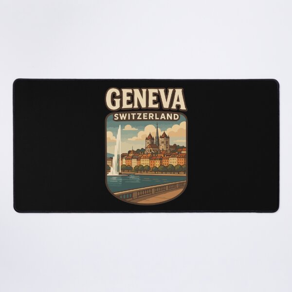 Artikelvorschau, Genf, Schweiz – Retro-Vintage-Reisen entworfen und verkauft von TomFrontierArt.