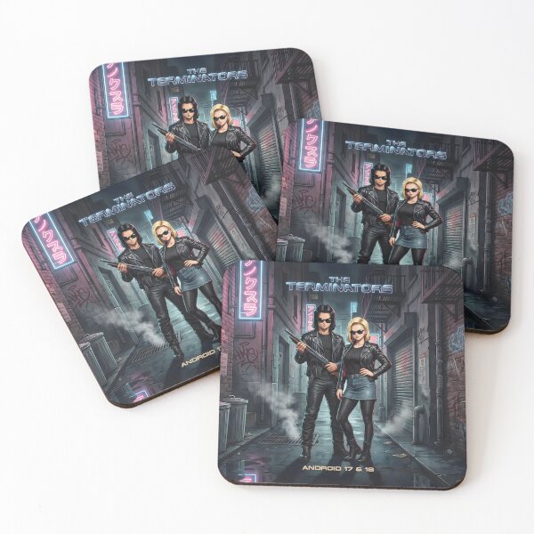 Item preview, Cyber Twins: Retro Future Warriors – Vintage Action Poster Style designed and sold by Artistic canvas store.