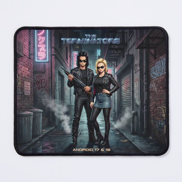 Item preview, Cyber Twins: Retro Future Warriors – Vintage Action Poster Style designed and sold by Artistic canvas store.