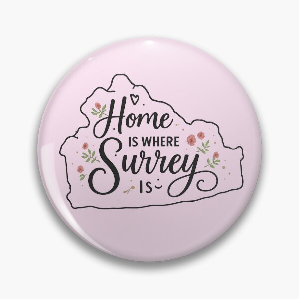 Item preview, Home Is Where Surrey Is - Floral Typography | Girly Surrey England Design | UK County Pride designed and sold by ThatSurreyLife.