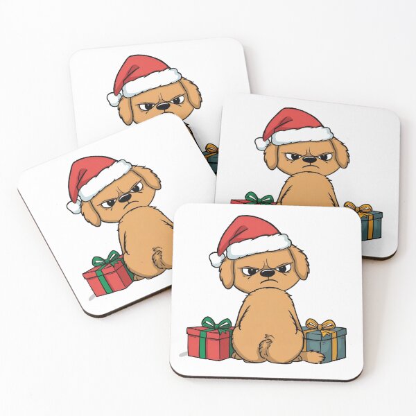 Item preview, Grumpy Christmas Puppy -  Holiday Sarcasm Vector designed and sold by The Grumpy Pet Club.