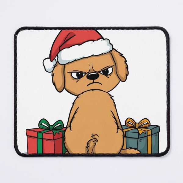 Item preview, Grumpy Christmas Puppy -  Holiday Sarcasm Vector designed and sold by The Grumpy Pet Club.