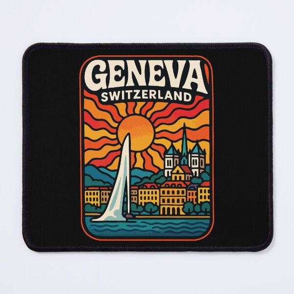 Item preview, Geneva Switzerland Trippy Art Travel designed and sold by TomFrontierArt.