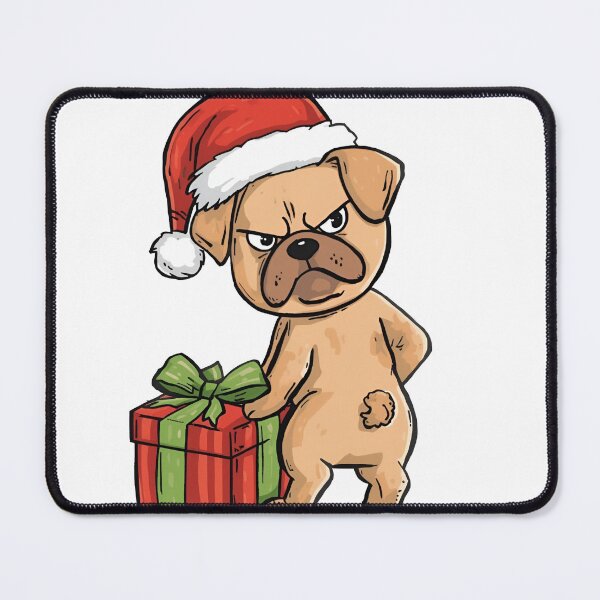 Item preview, Grumpy Christmas Pug Bah Humbug -  Holiday Vector designed and sold by The Grumpy Pet Club.